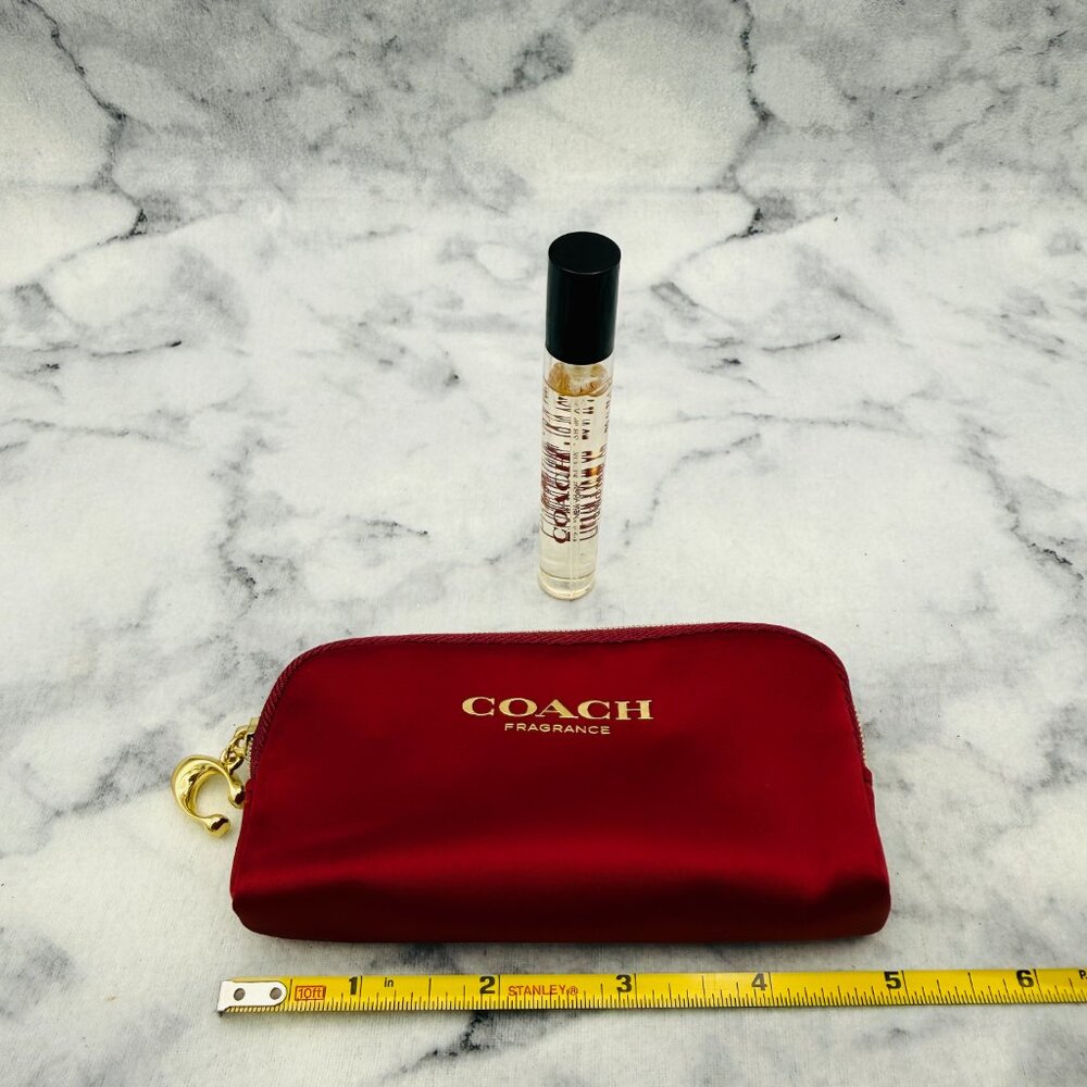 Coach Wild Rose Gift Set-EDP Rose Sweet-Maroon Pouch&Travel 7.5ml,0.25oz-2pc-NEW - Picture 11 of 16
